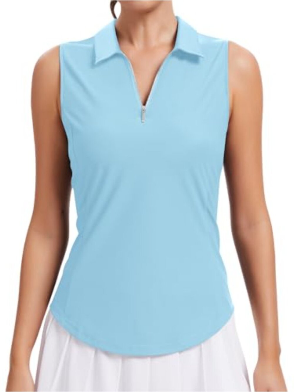 Sleeveless Golf Polo Shirt 1/4 Zip Collar Quick Dry Athletic Tank Top
